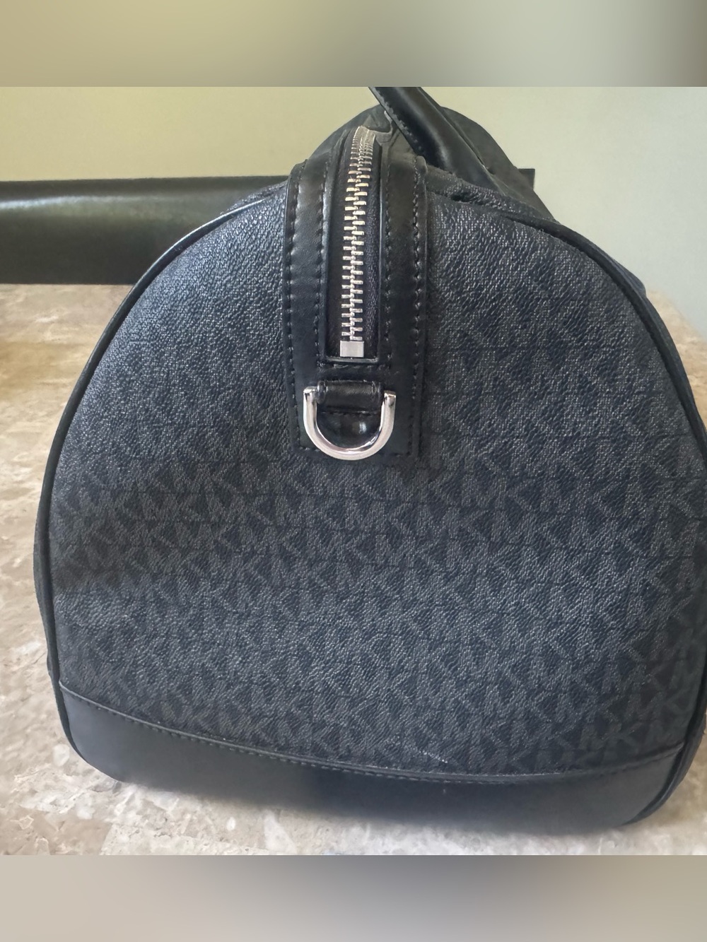 Michael Kors Black & Dark Gray Signature Travel Duffel - Picture 4 of 9